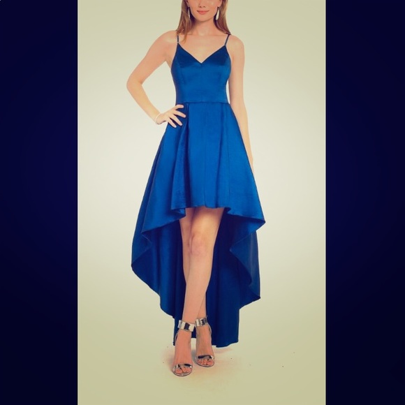 royal blue high low prom dress